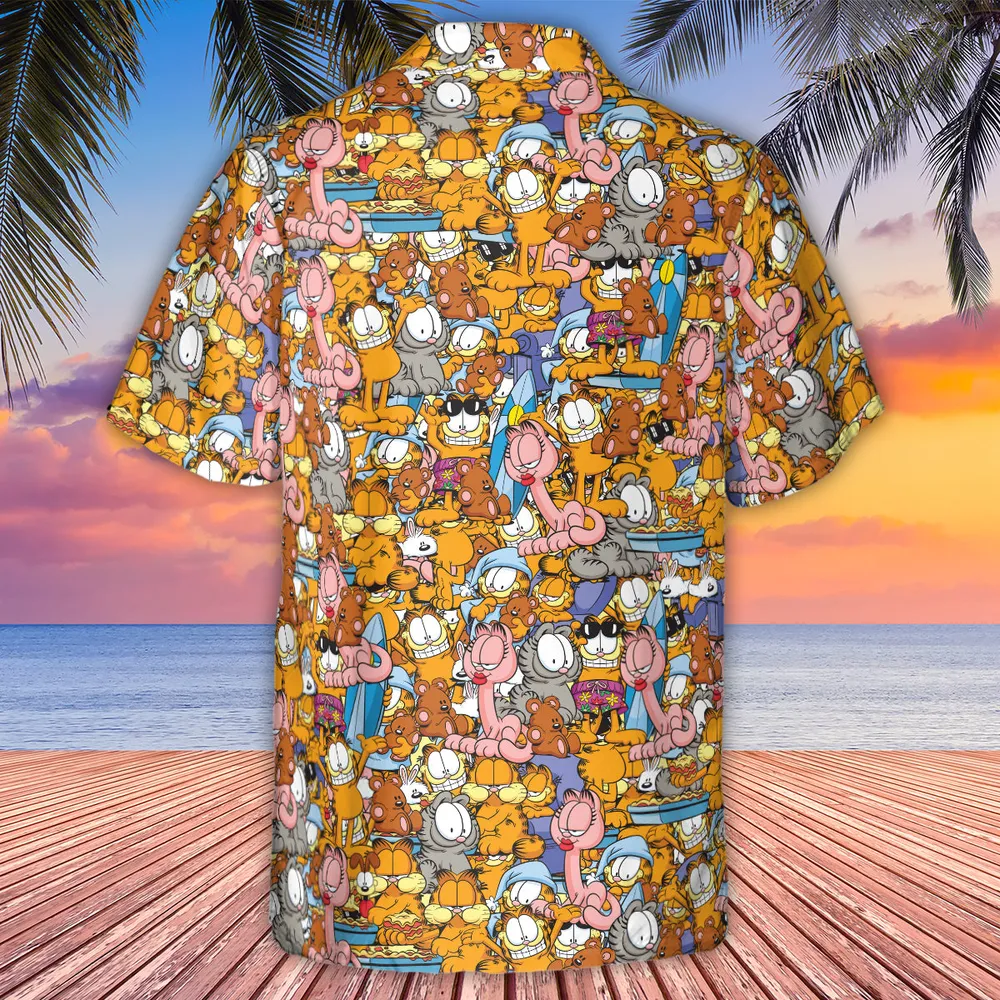 Purr-fect Garfield Hawaiian Shirt - 3