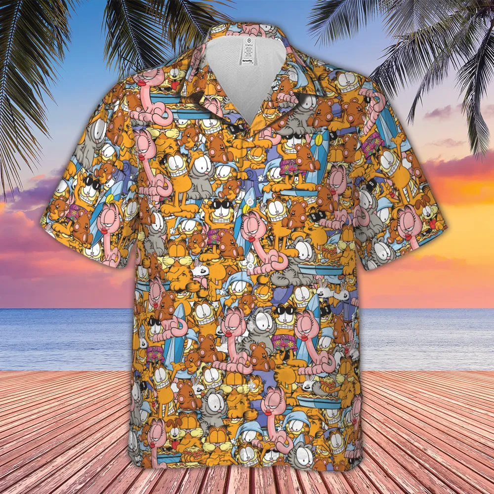 Purr-fect Garfield Hawaiian Shirt - 2