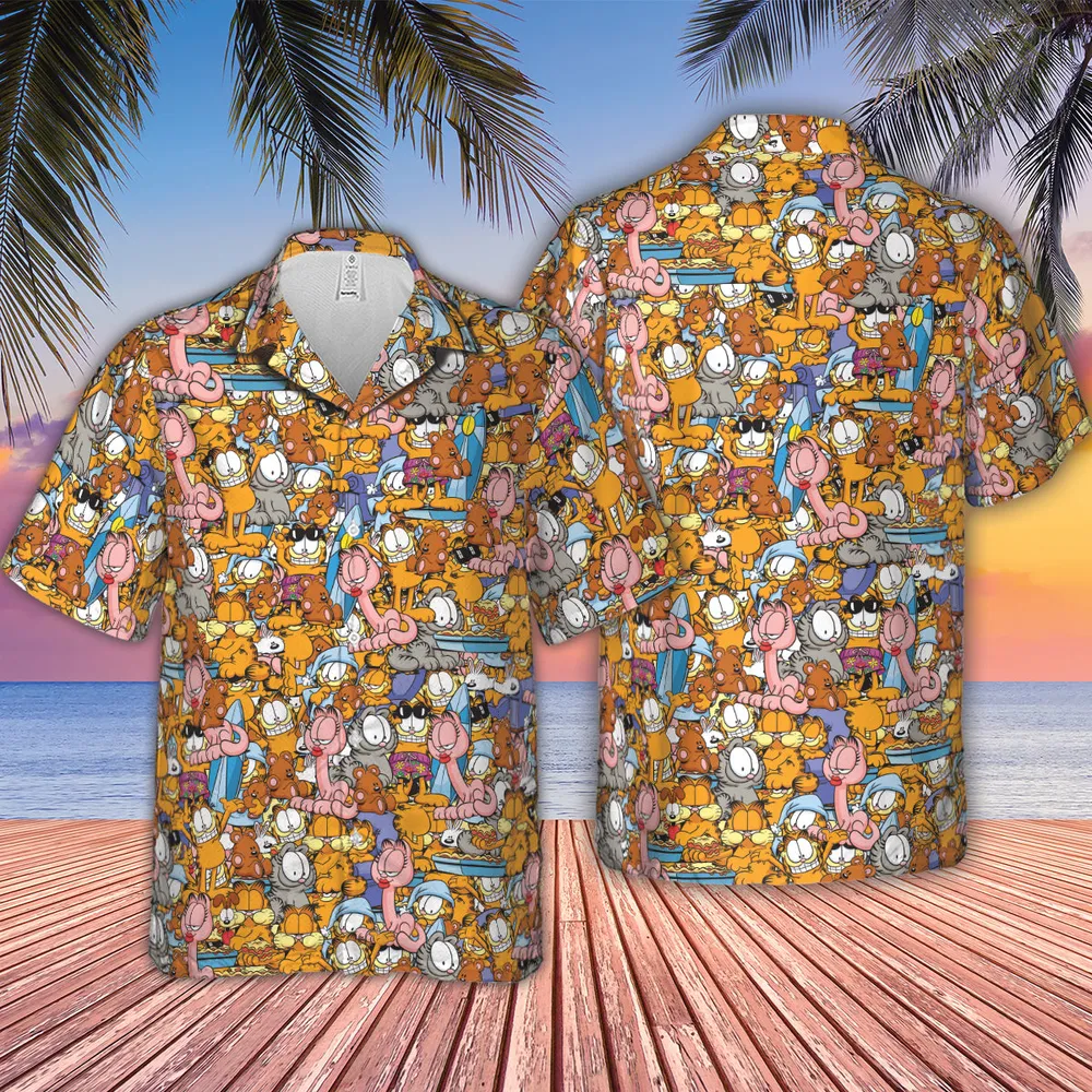 Purr-fect Garfield Hawaiian Shirt - 4