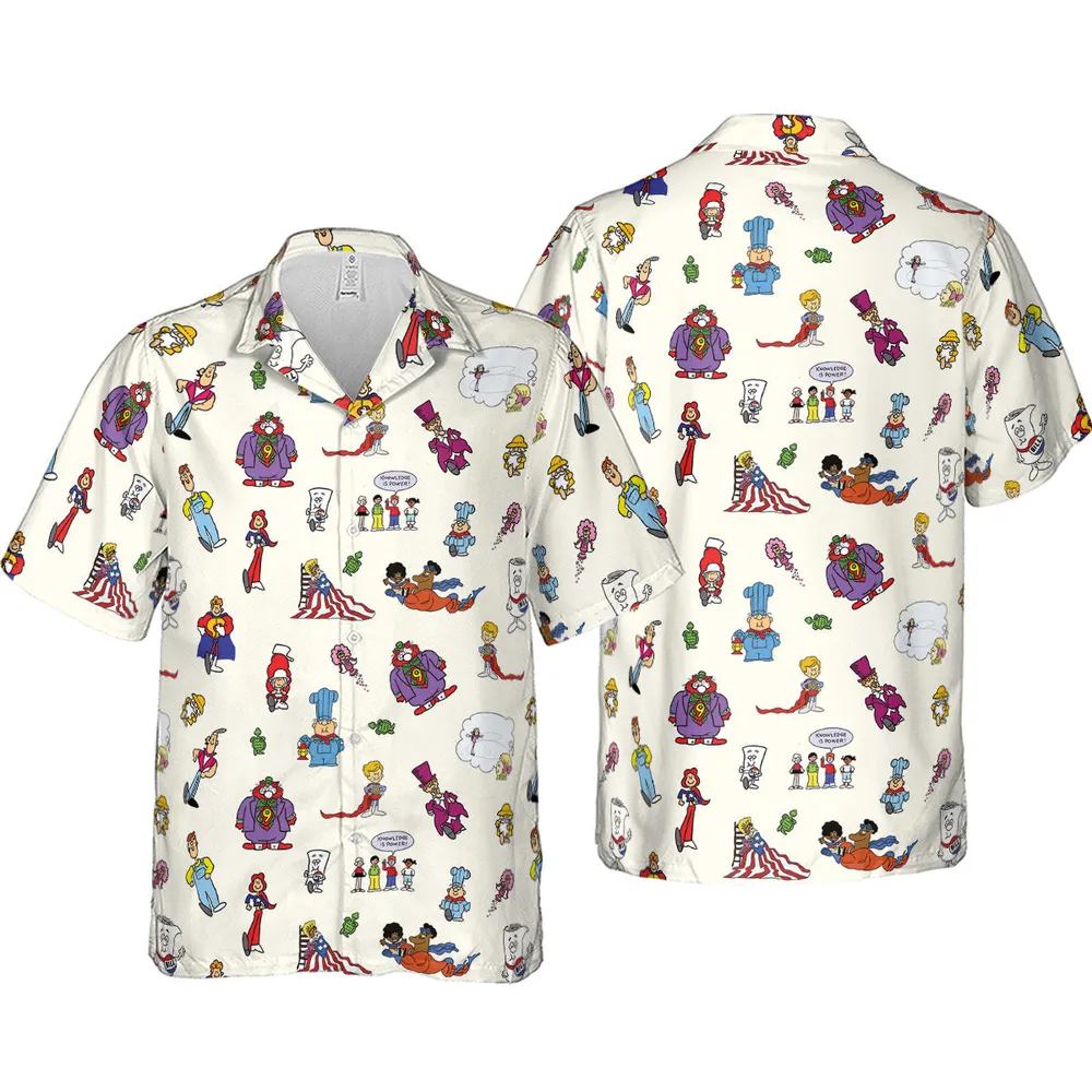 Schoolhouse Rock Characters Hawaiian Shirt - 4