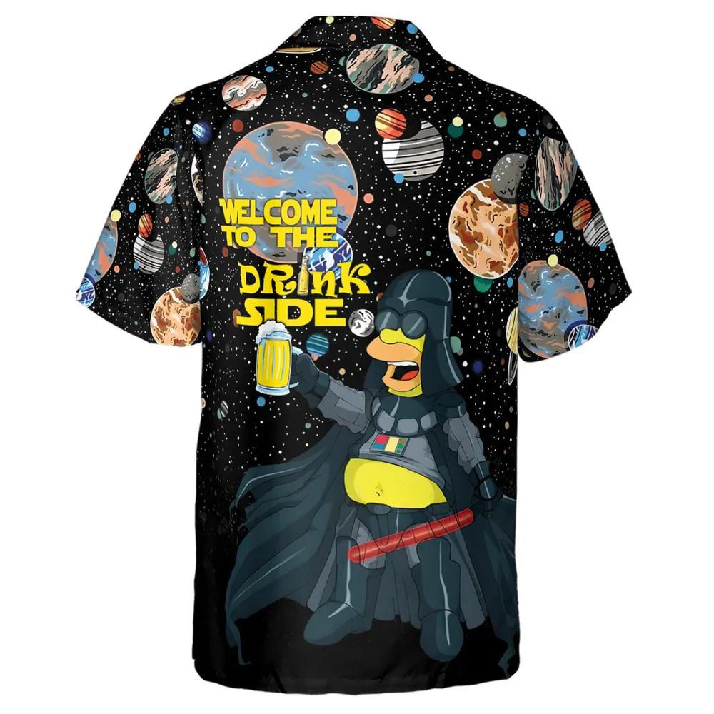 Simpson Darth Vader Welcome To The Drink Side Hawaiian Shirt - 3