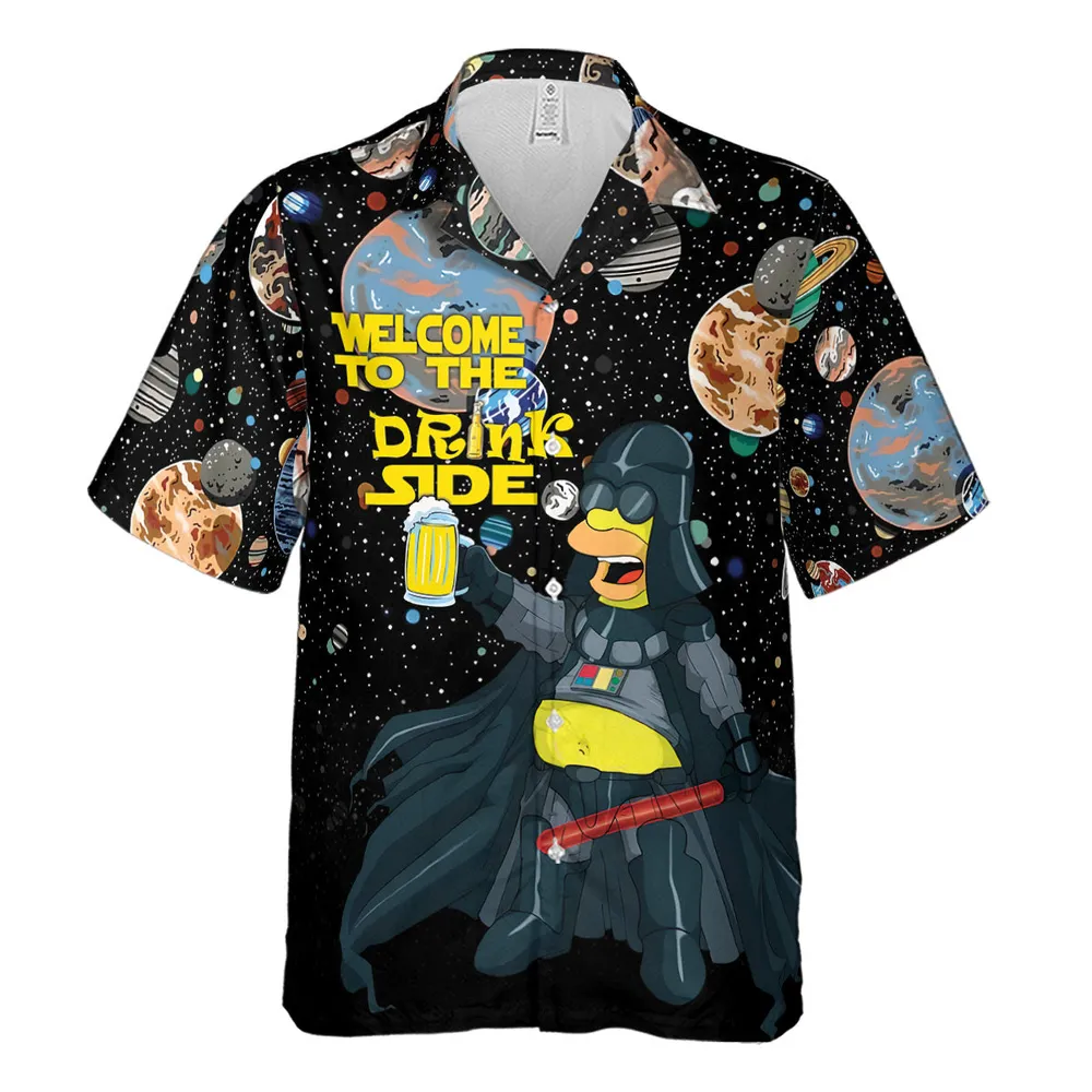 Simpson Darth Vader Welcome To The Drink Side Hawaiian Shirt - 2