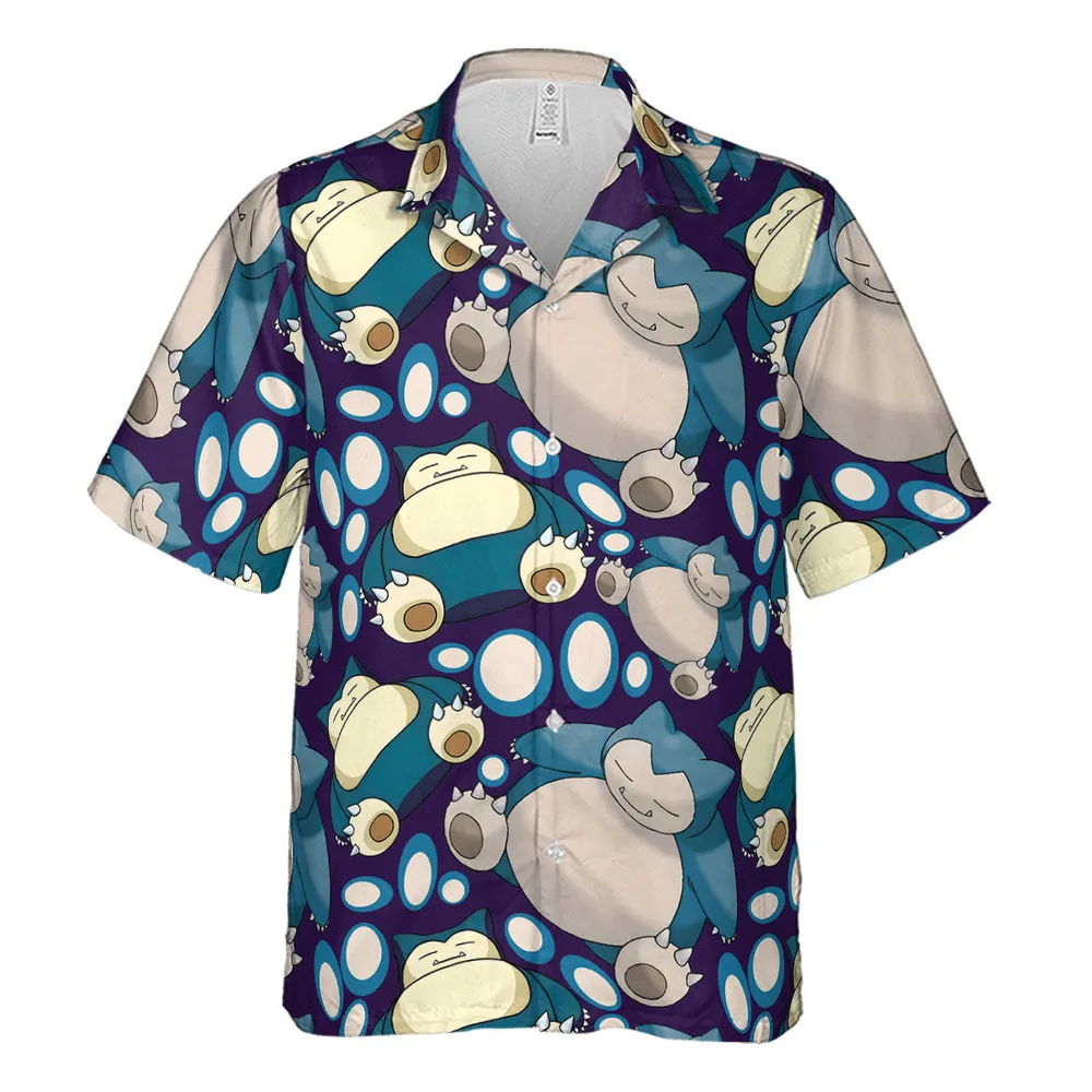 Snorlax Pokemon Hawaiian Shirt - 3