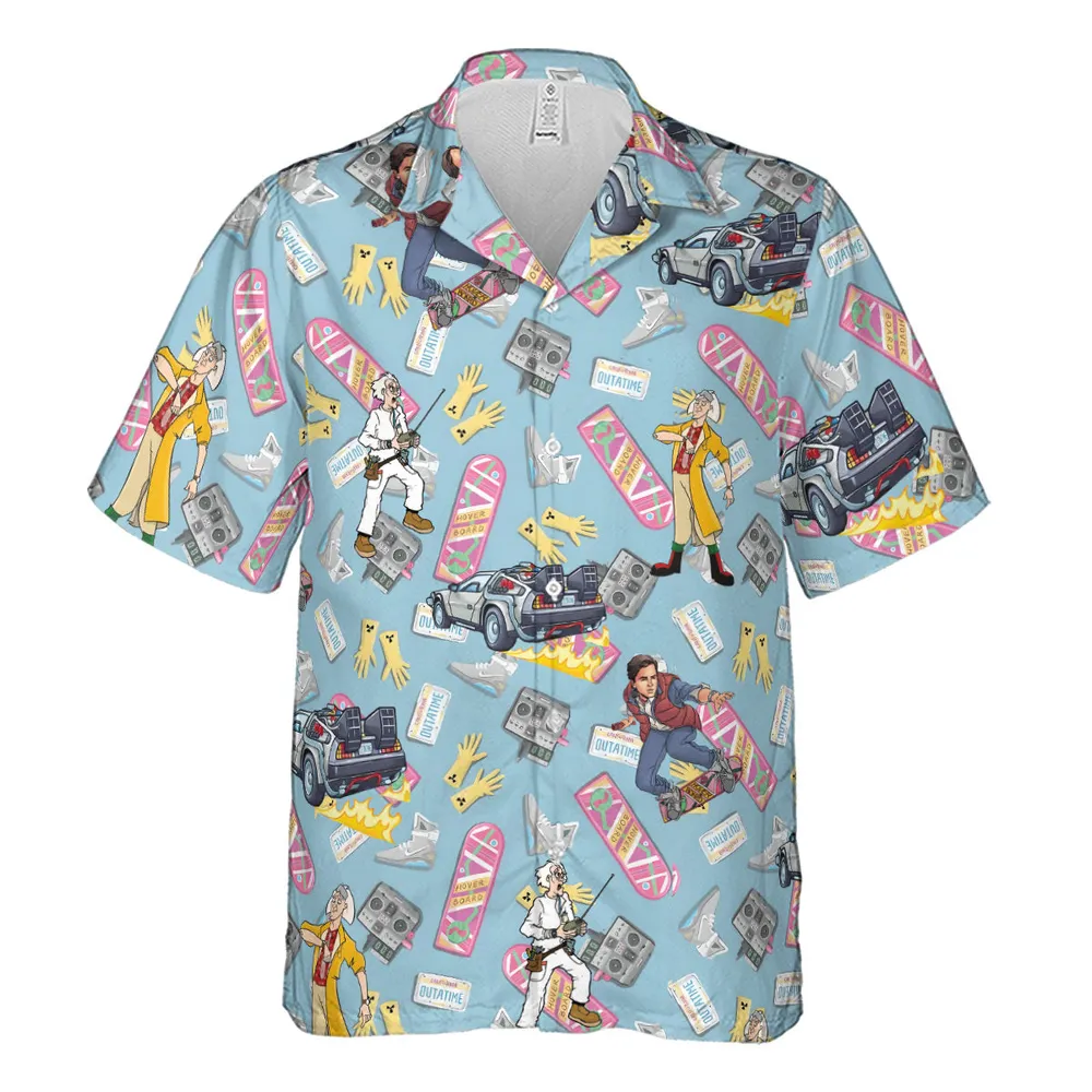 Marty McFly Dr. Emmett Brown Back To The Future Hawaiian Shirt - 2