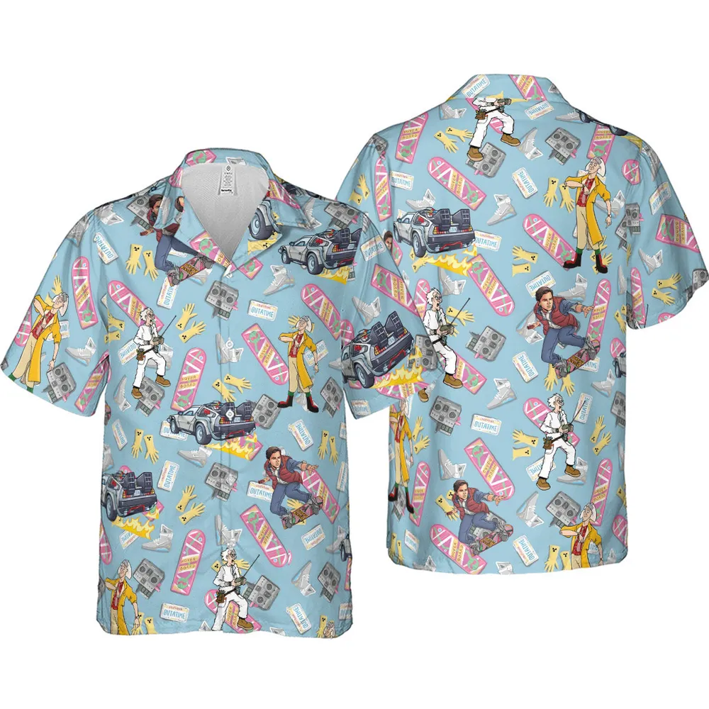 Marty McFly Dr. Emmett Brown Back To The Future Hawaiian Shirt - 4