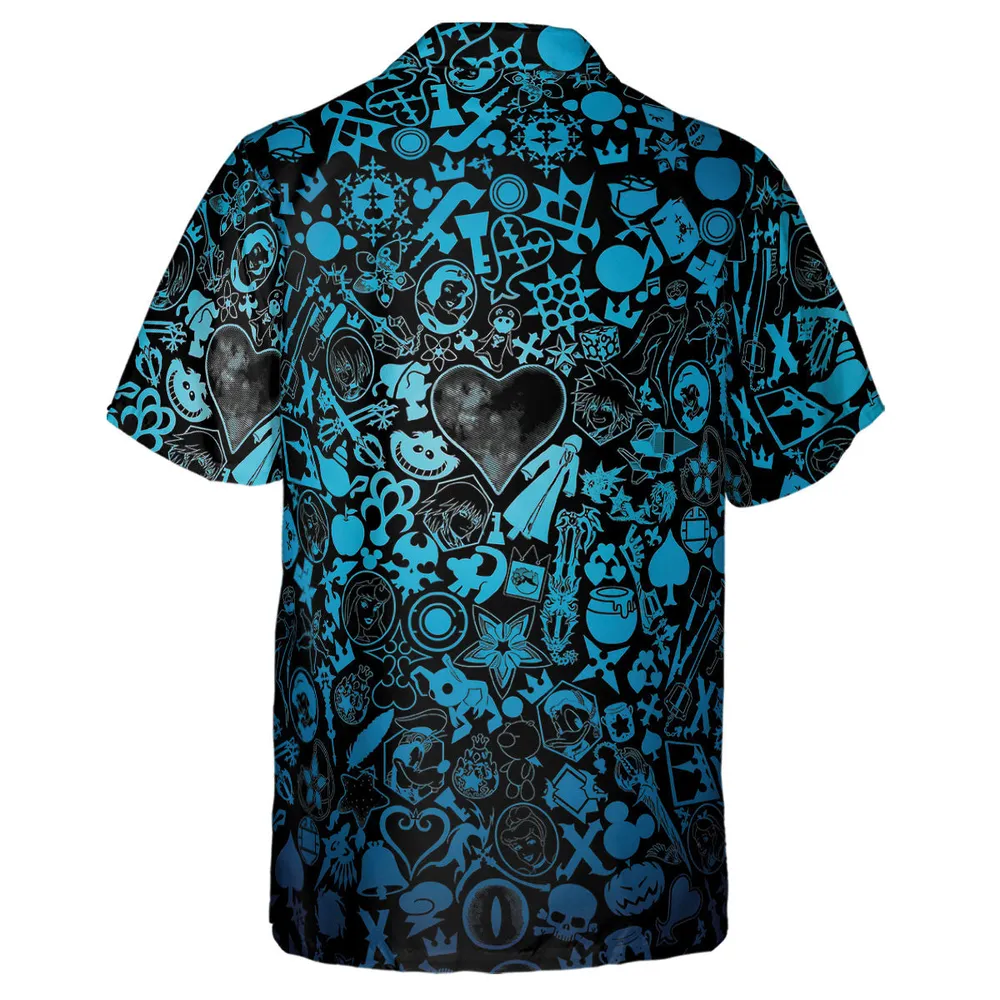 Blue Key Heart Kingdom Hearts Hawaiian Shirt - 3