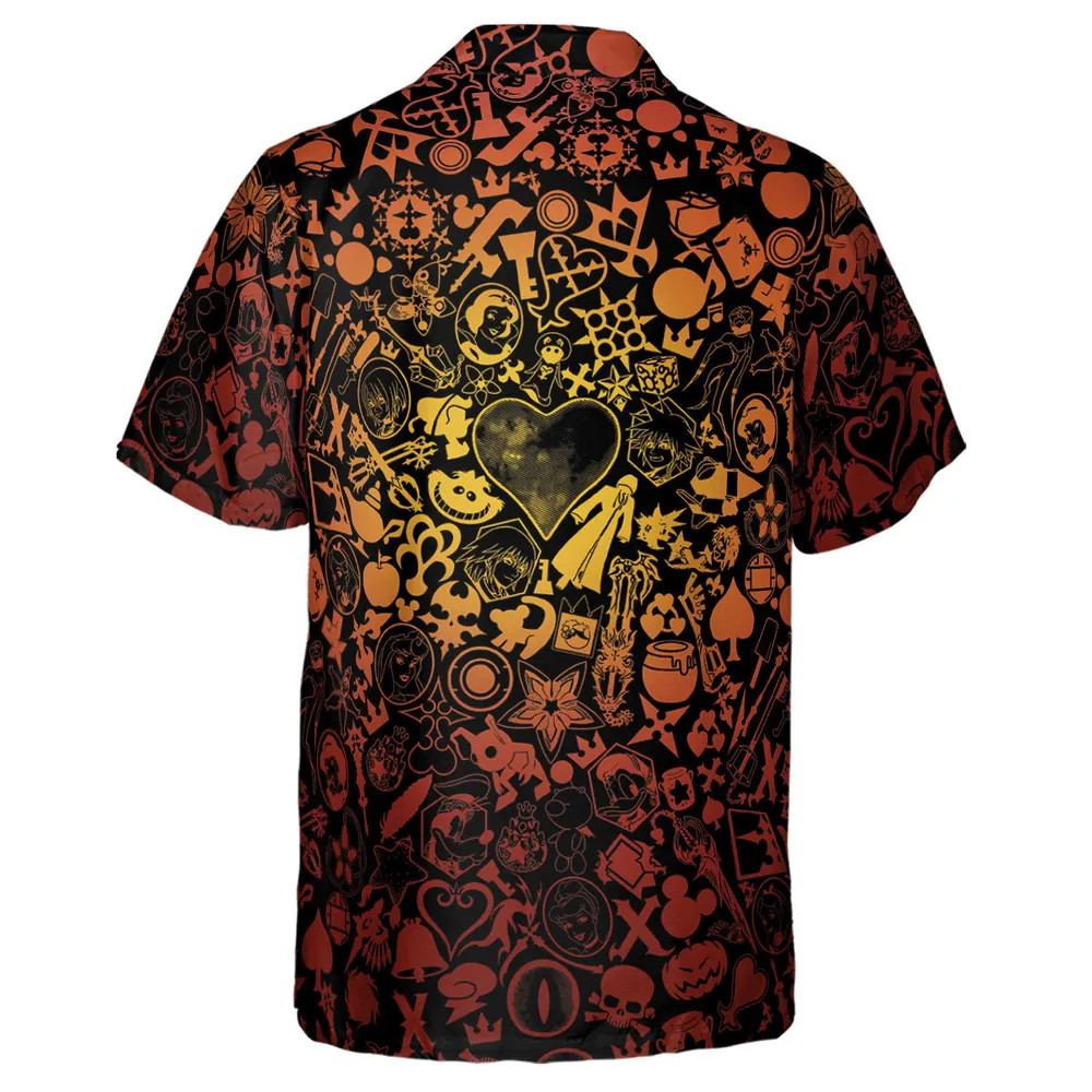 Red Key Heart Kingdom Hearts Hawaiian Shirt - 3