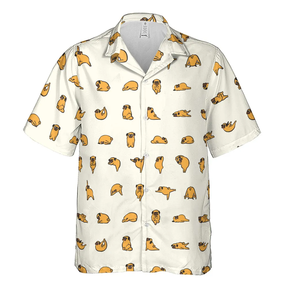 Pug Hot Yoga Pattern Hawaiian Shirt - 2