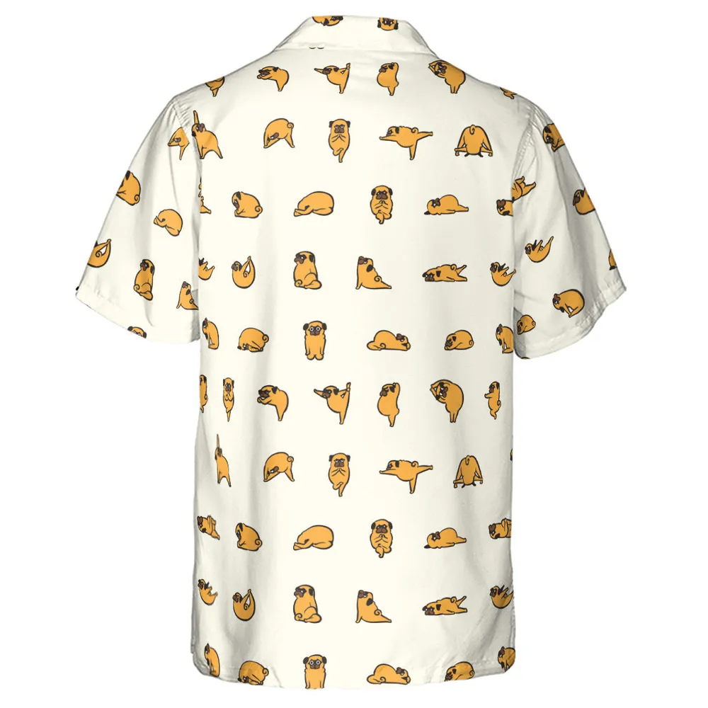 Pug Hot Yoga Pattern Hawaiian Shirt - 3