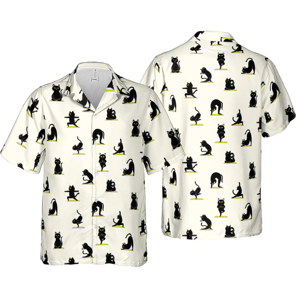 Bombay Cat Yoga Pattern Hawaiian Shirt - 4