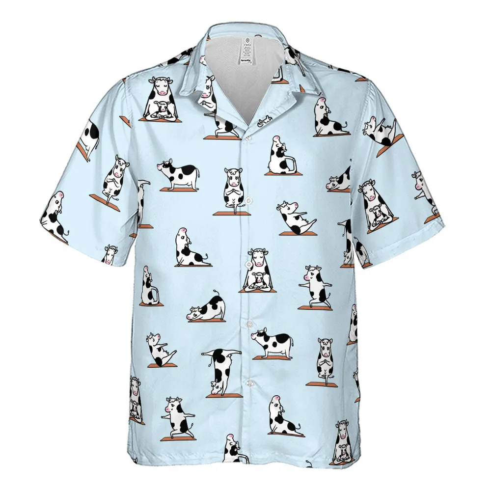 Moo Yoga Pattern Hawaiian Shirt - 2
