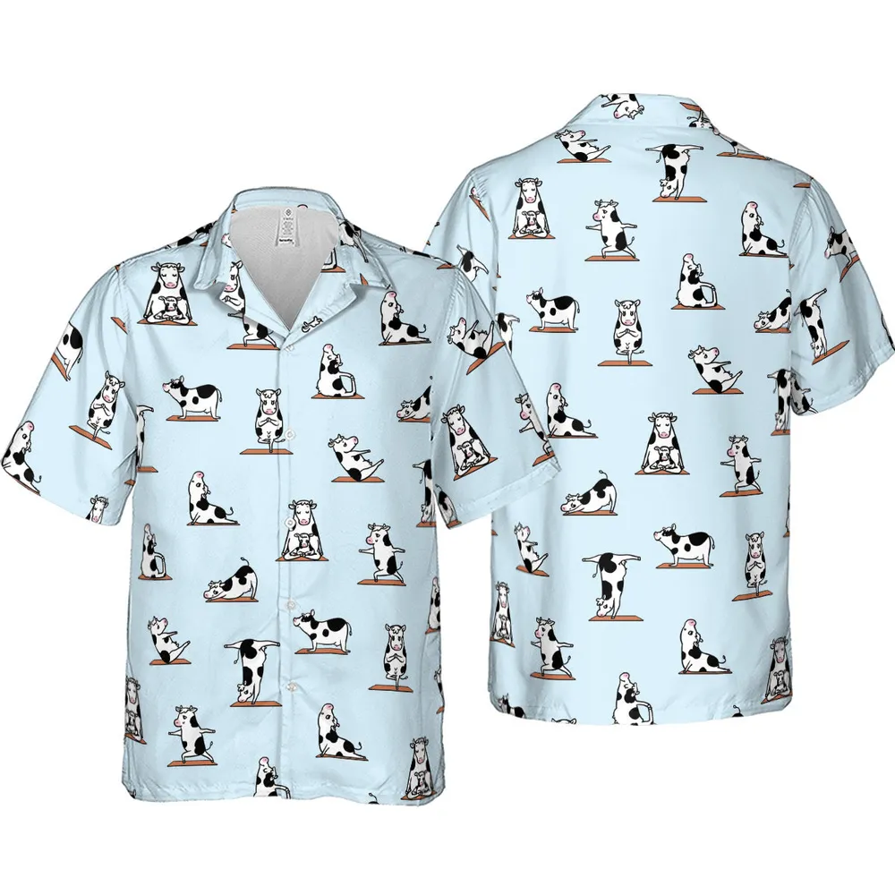 Moo Yoga Pattern Hawaiian Shirt - 4