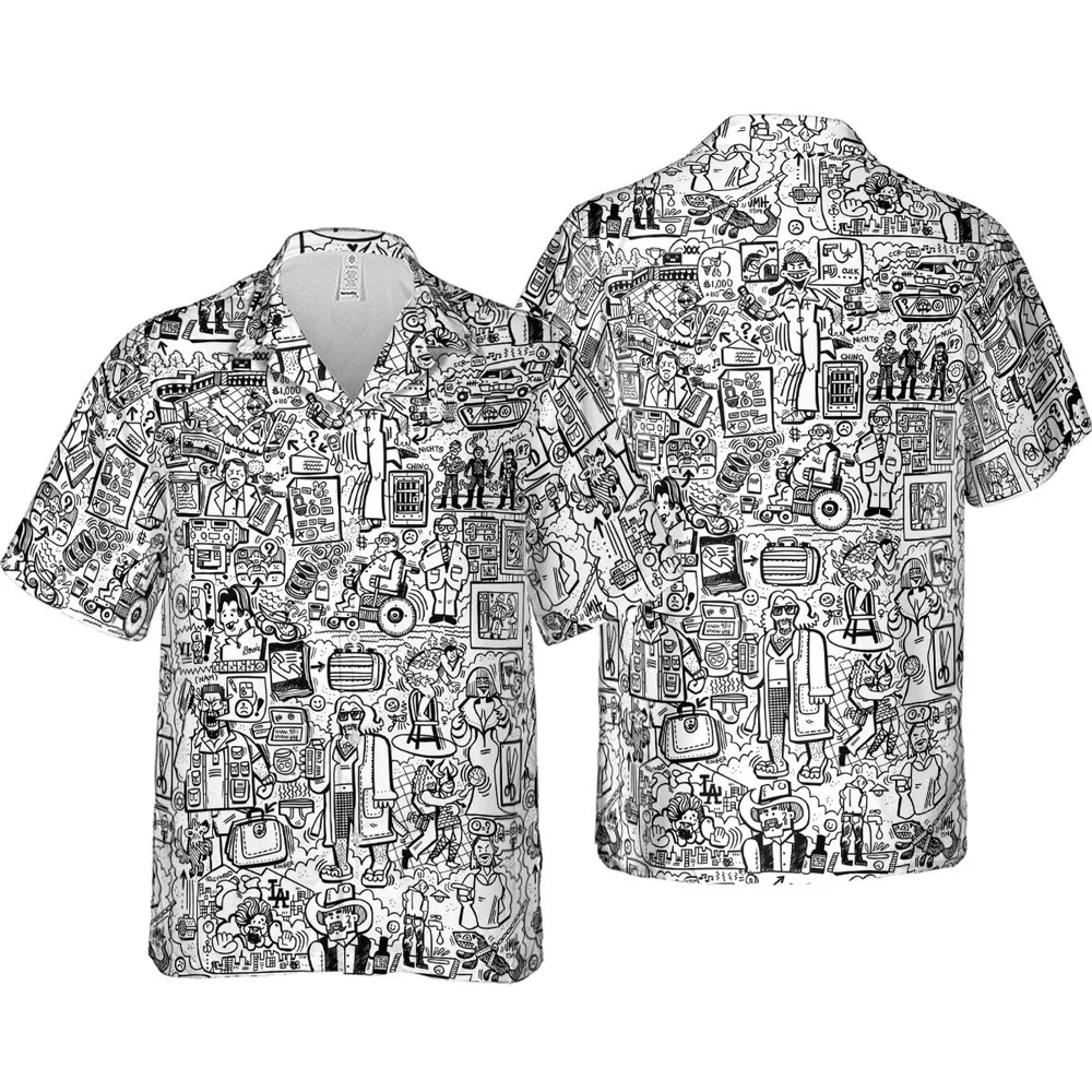 The Big Lebowski Doodles Hawaiian Shirt - 4