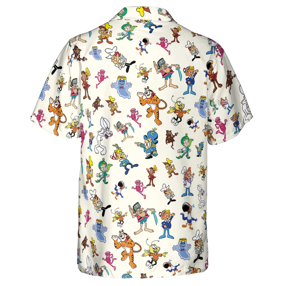80s 90s Commercial Mascot Cereal Hawaiian Shirt - 3