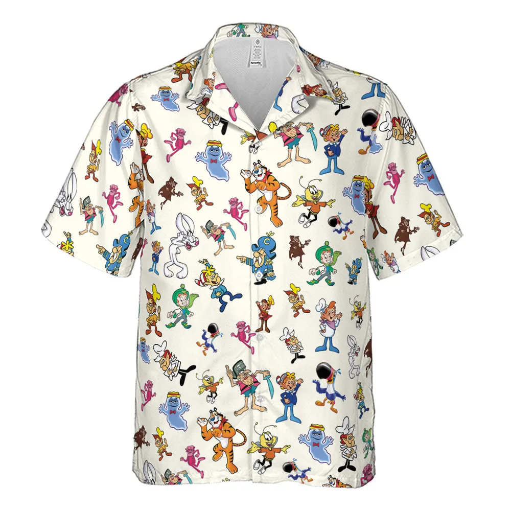 80s 90s Commercial Mascot Cereal Hawaiian Shirt - 2