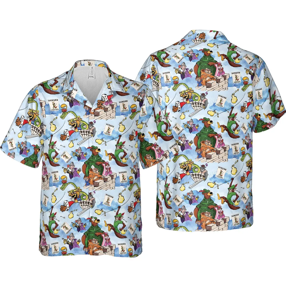 Robin Hood Characters Pattern Hawaiian Shirt - 4