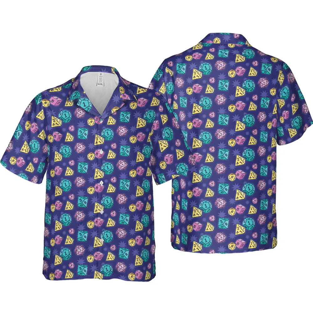 Pixel Dice DnD Hawaiian Shirt - 4
