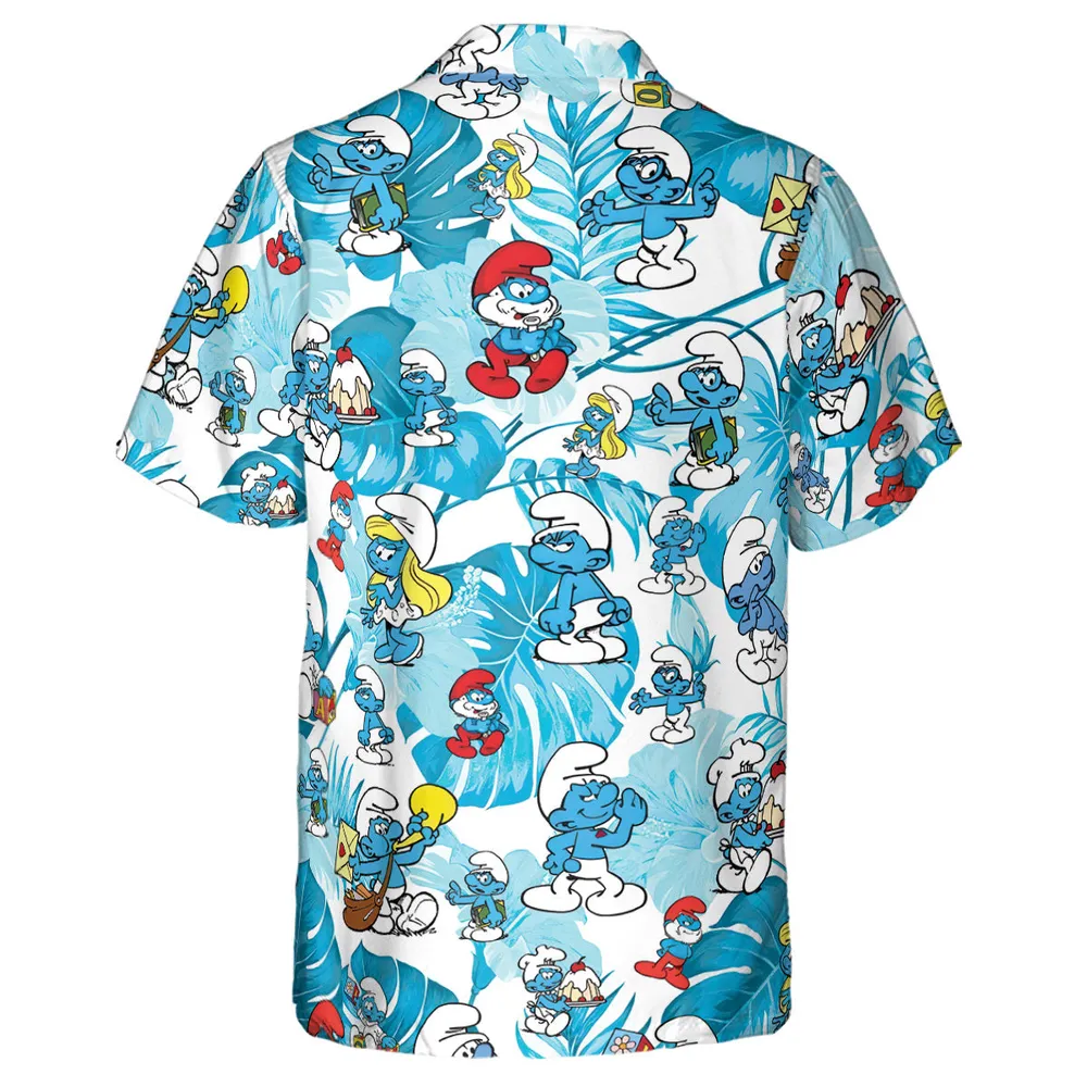 The Smurfs Pattern Hawaiian Shirt - 3