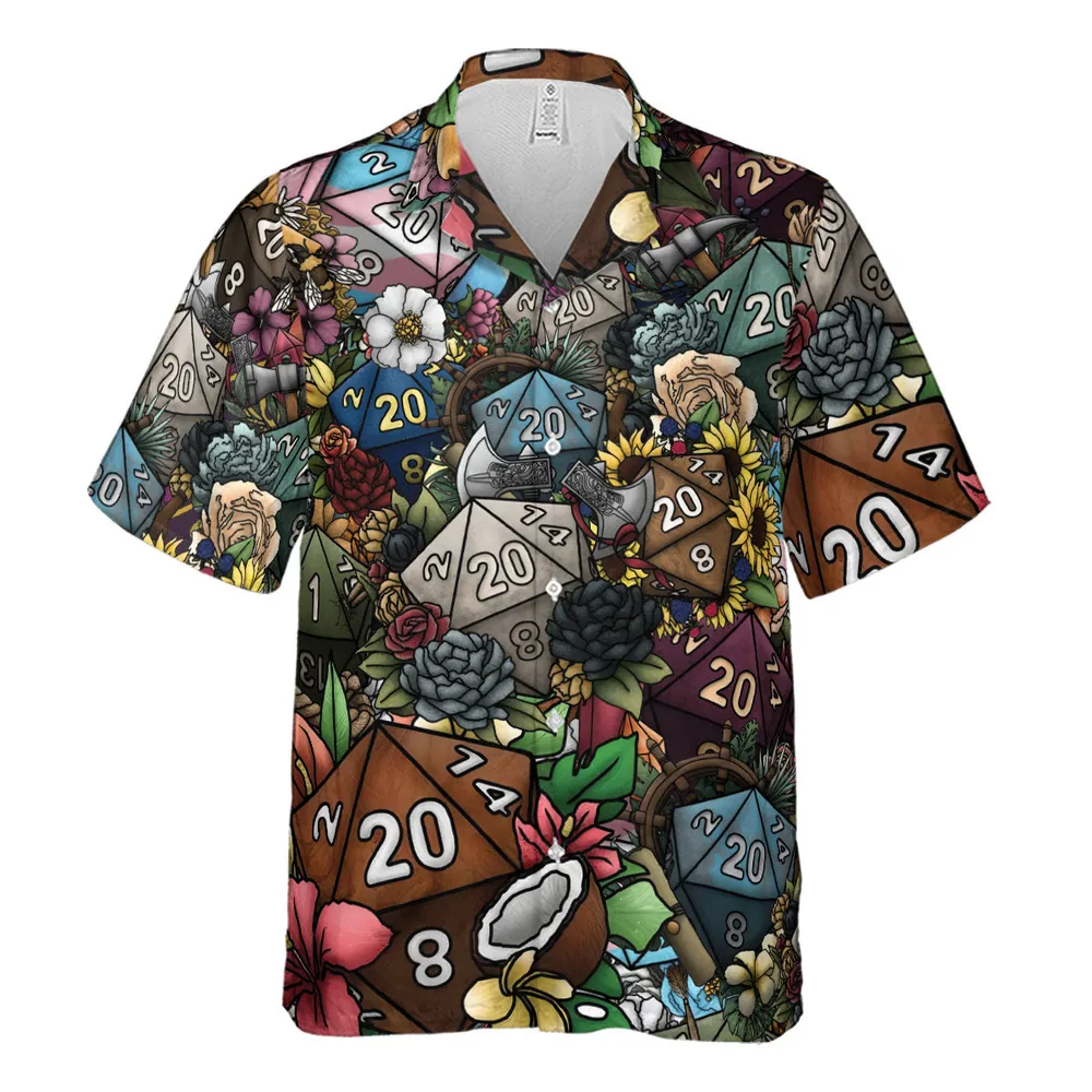Flower Dice DnD Hawaiian Shirt - 2