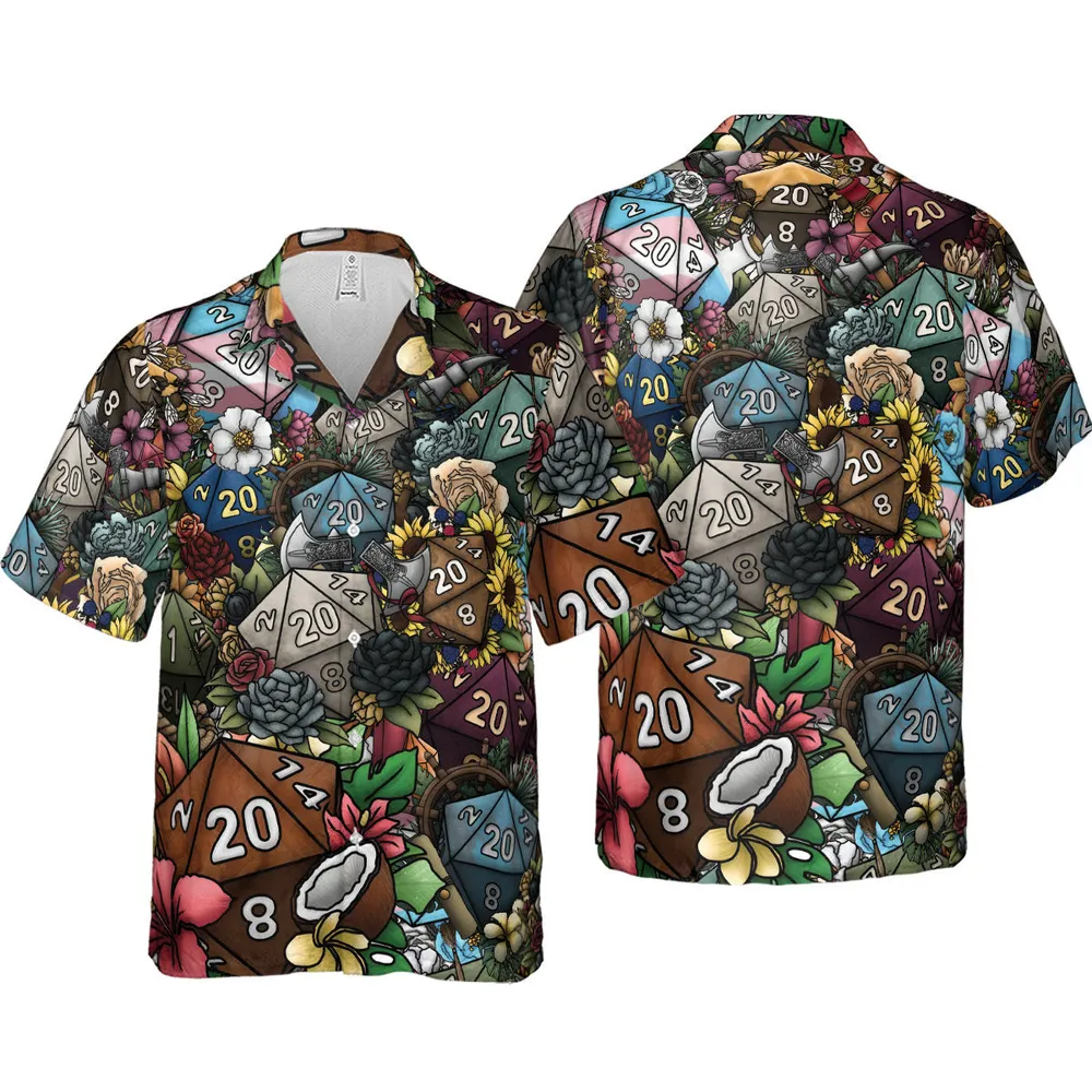 Flower Dice DnD Hawaiian Shirt - 4
