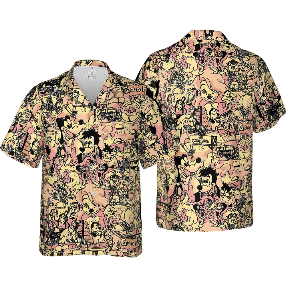 Goofy Movie Collage Hawaiian Shirt - 4