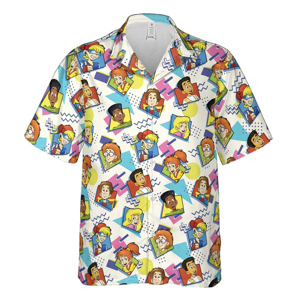 90s Pattern and Kids Club Hawaiian Shirt - 2