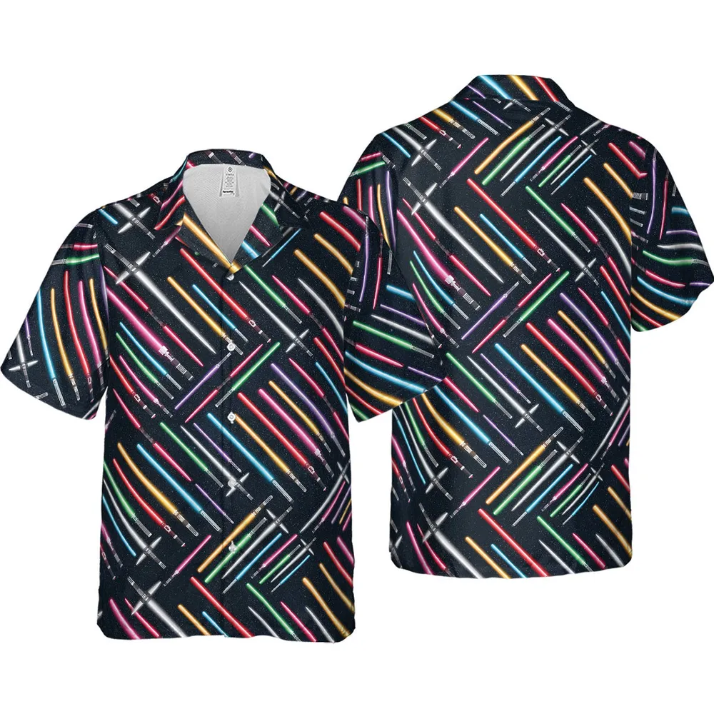Lightsabers Star Wars Pattern Hawaiian Shirt - 4