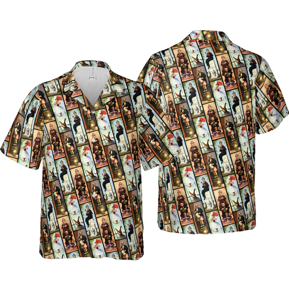 Haunted Mansion Vintage Stretch Pattern Hawaiian Shirt - 4