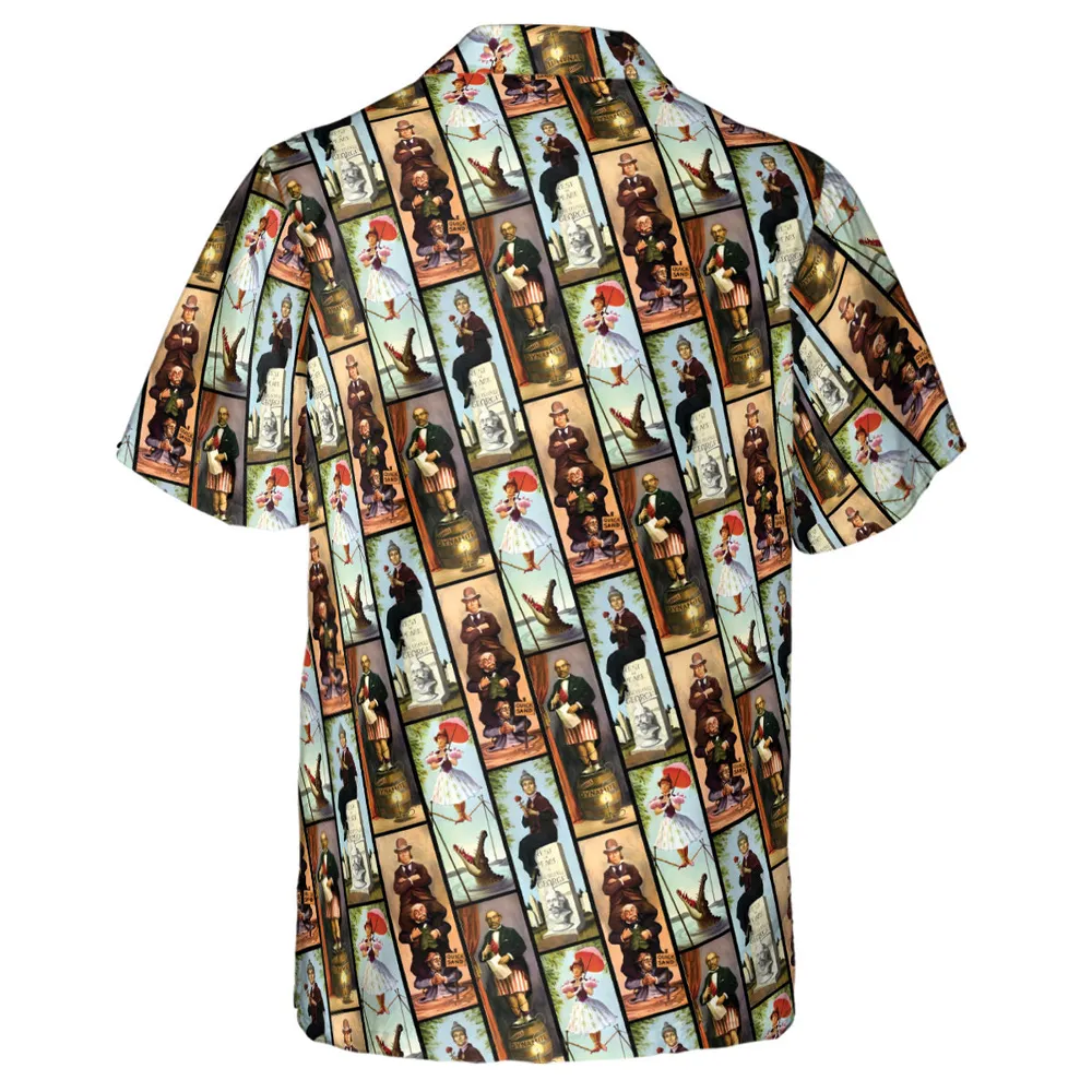 Haunted Mansion Vintage Stretch Pattern Hawaiian Shirt - 3