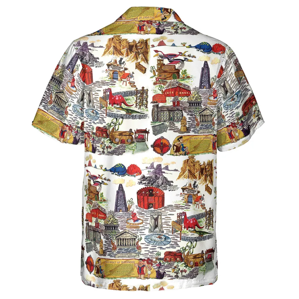History Of Bedrock Flintstones Hawaiian Shirt - 3
