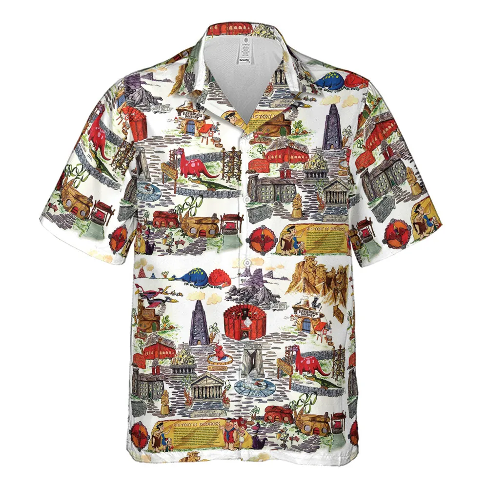 History Of Bedrock Flintstones Hawaiian Shirt - 2