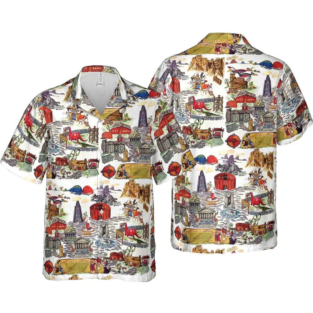 History Of Bedrock Flintstones Hawaiian Shirt - 4