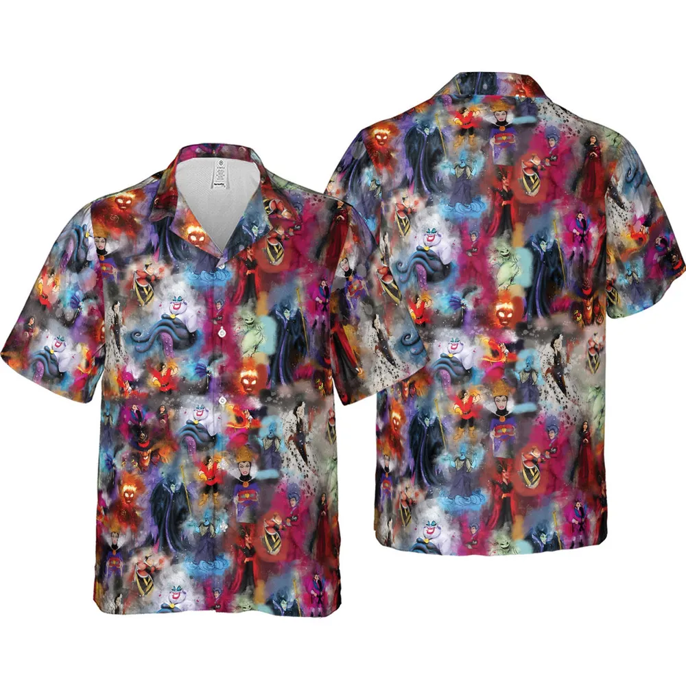 Watercolor Villains Hawaiian Shirt - 4