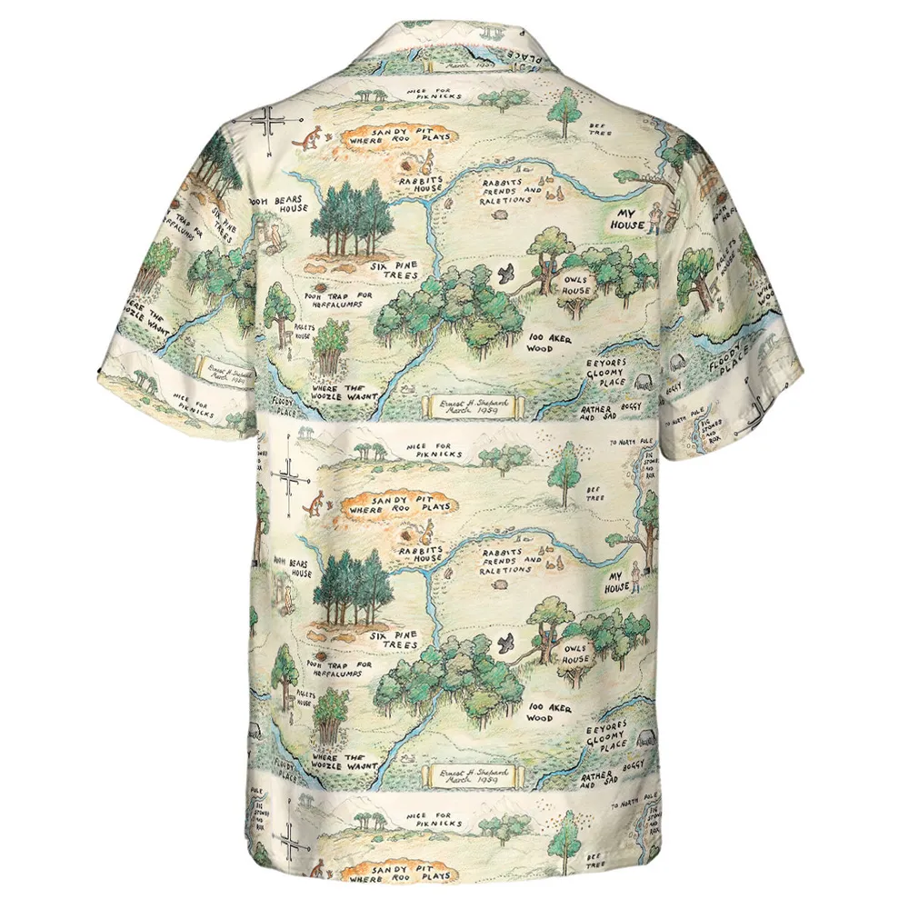 Hundred Acre Wood Map Hawaiian Shirt - 3