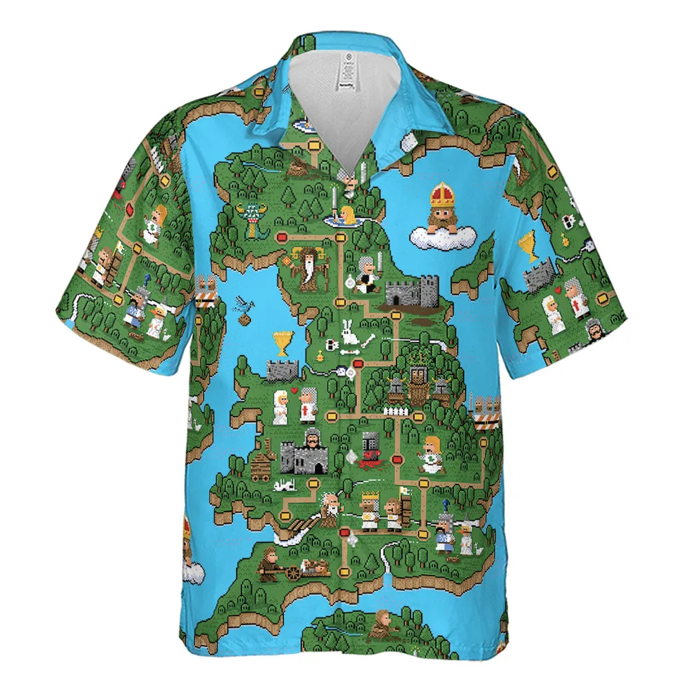 Pixel Art Python Monty Python Hawaiian Shirt - 2
