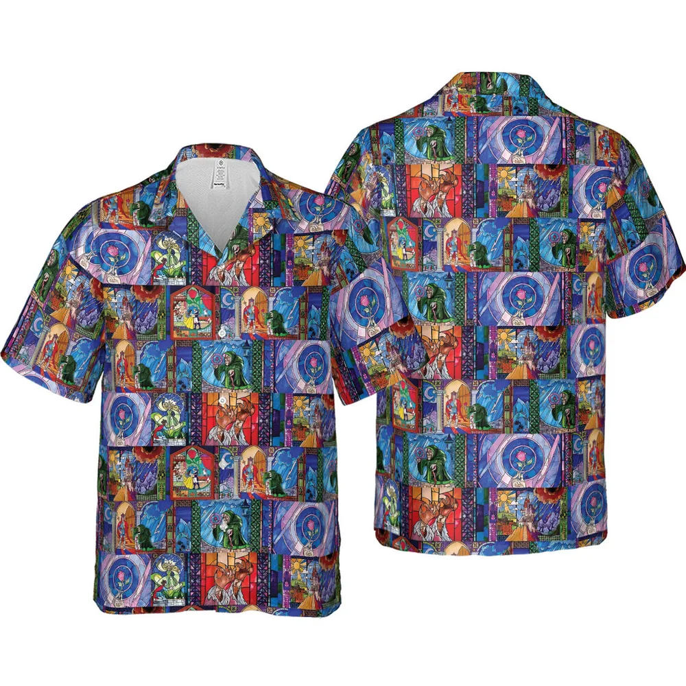 Beauty And The Beast Story Windows Hawaiian Shirt - 4