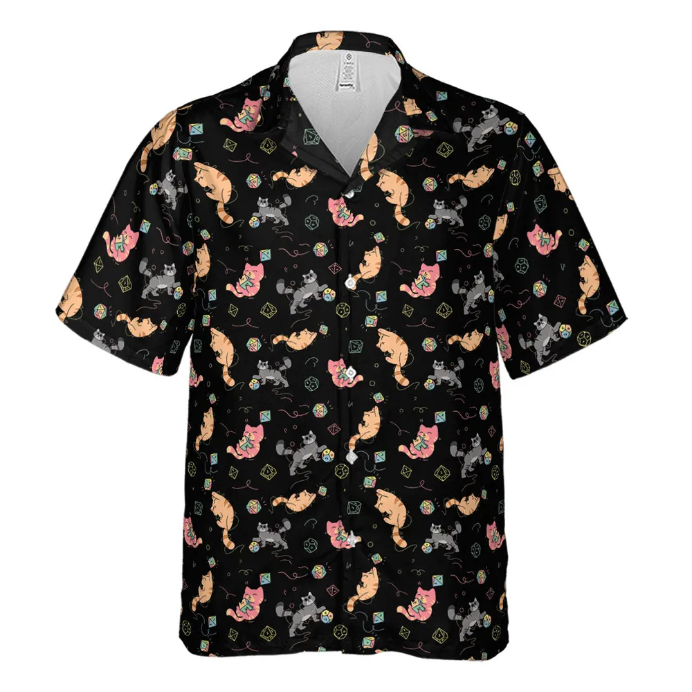 Dice Cat DnD Hawaiian Shirt - 2
