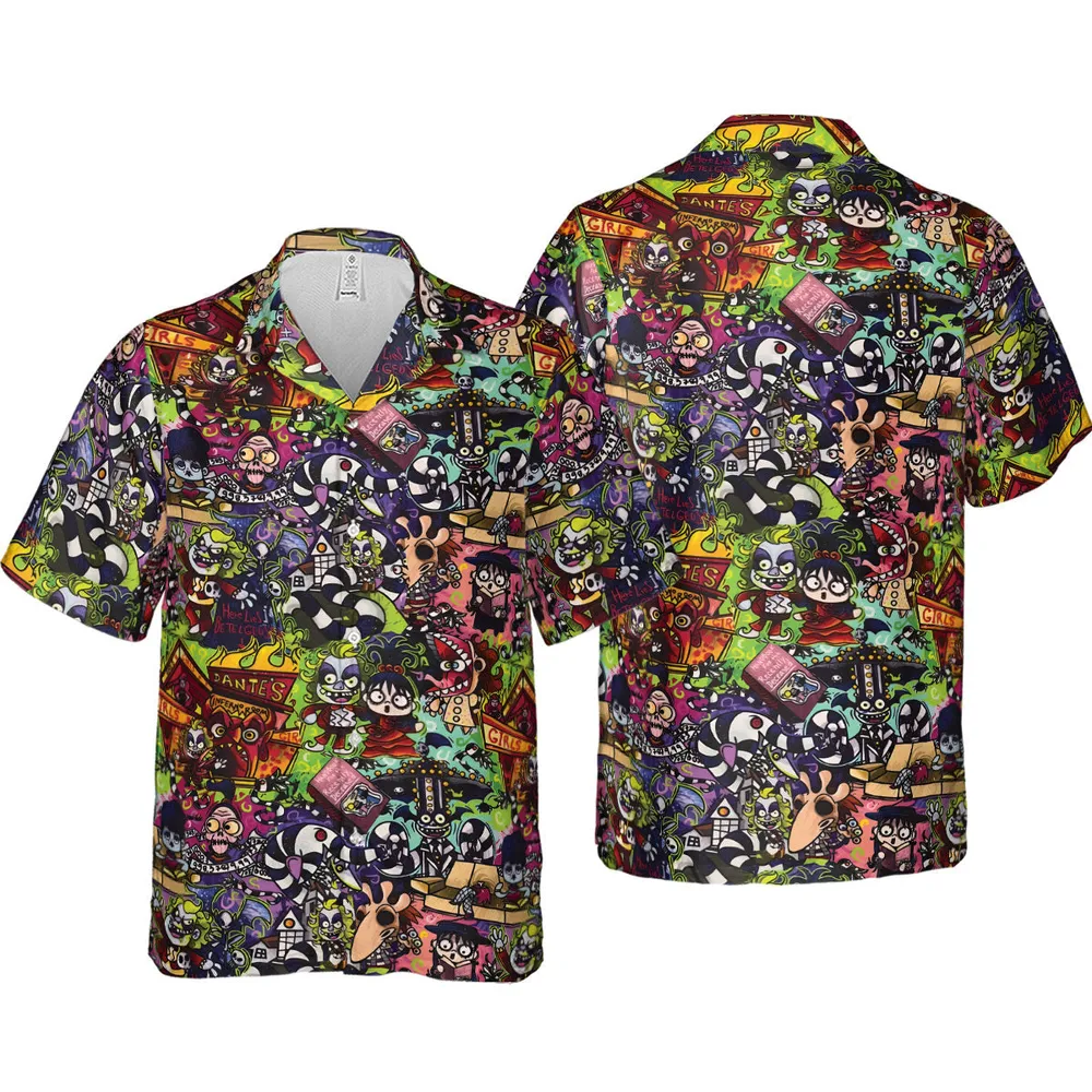 Spooky Chic Beetlejuice Hawaiian Shirt - 4