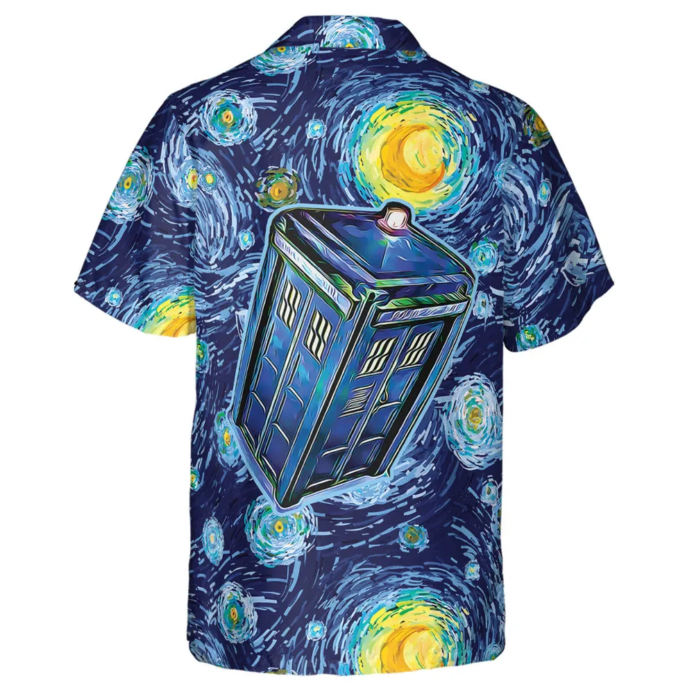 Tardis Starry Night Doctor Who Hawaiian Shirt - 3