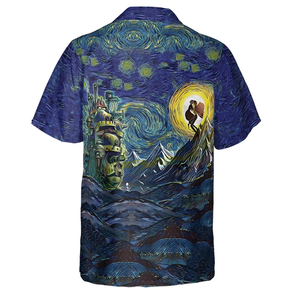 Howl’s Moving Castle Starry Night Hawaiian Shirt - 3