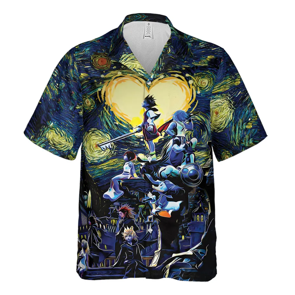 Kingdom Hearts Starry Night Hawaiian Shirt - 2