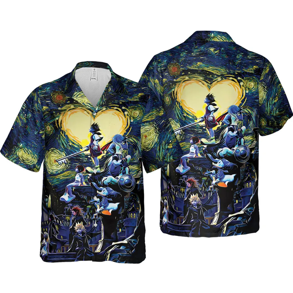 Kingdom Hearts Starry Night Hawaiian Shirt - 4