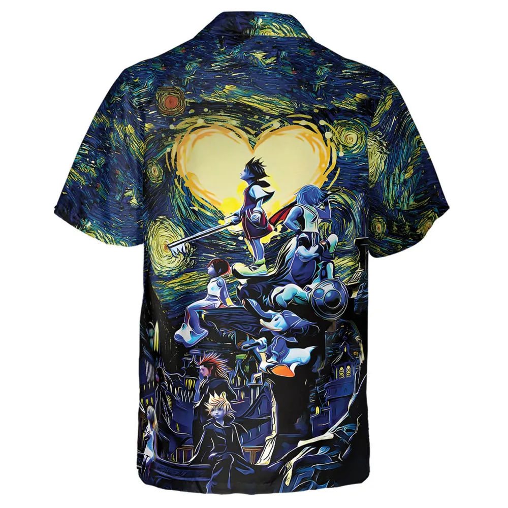 Kingdom Hearts Starry Night Hawaiian Shirt - 3
