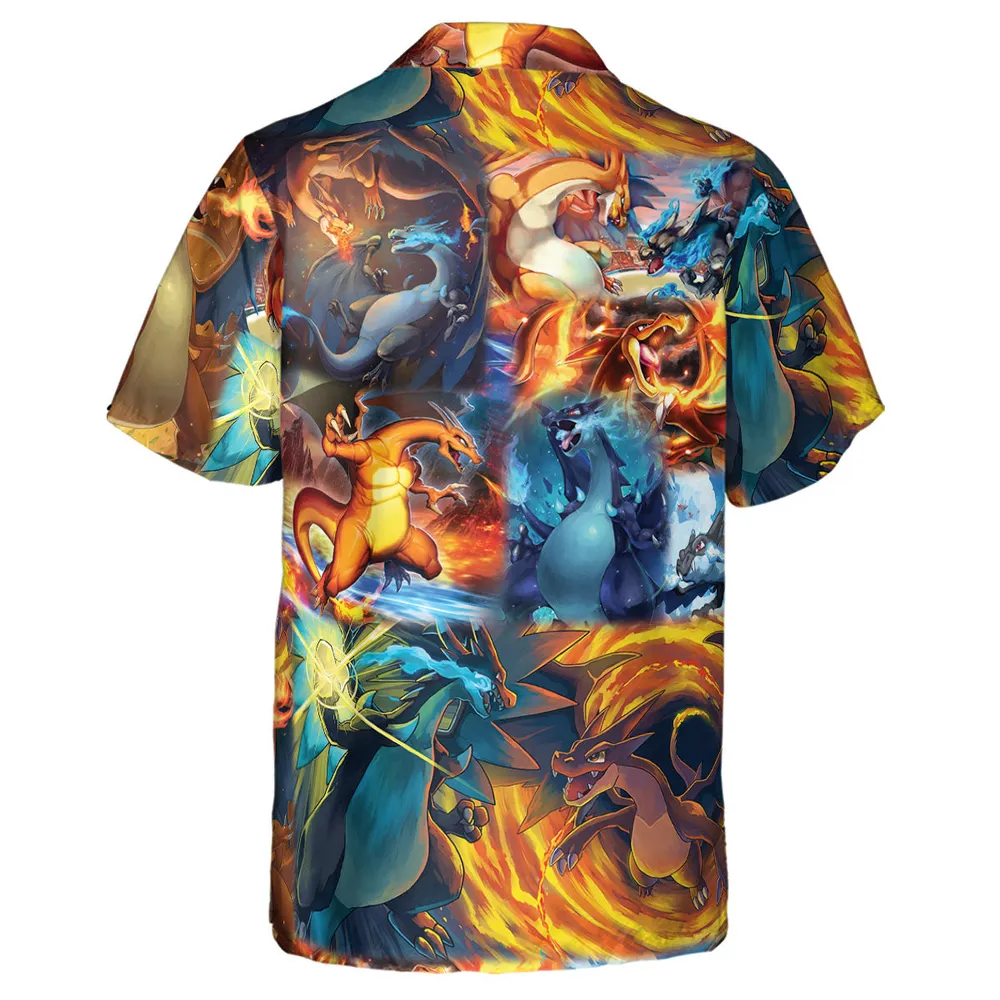 Charizard Ice Fire Dragon Combat Hawaiian Shirt - 3