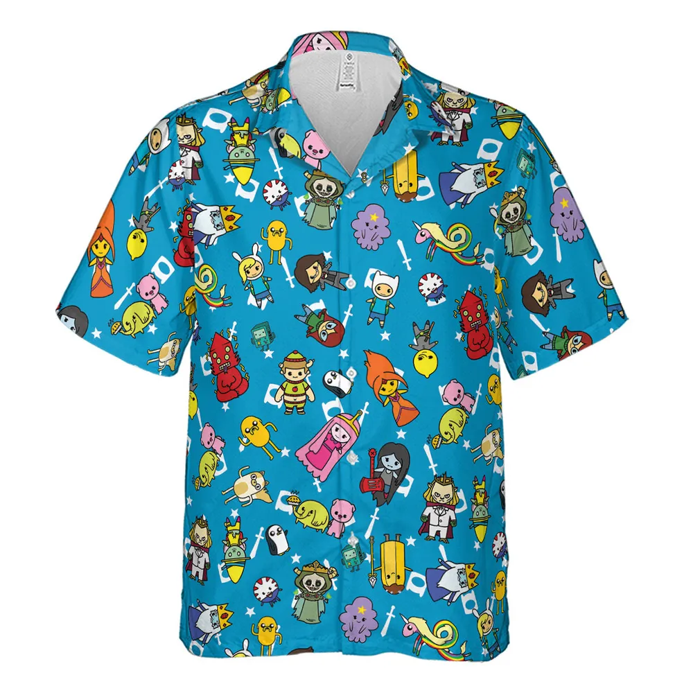 Adventure Time Characters Doodle Hawaiian Shirt - 2