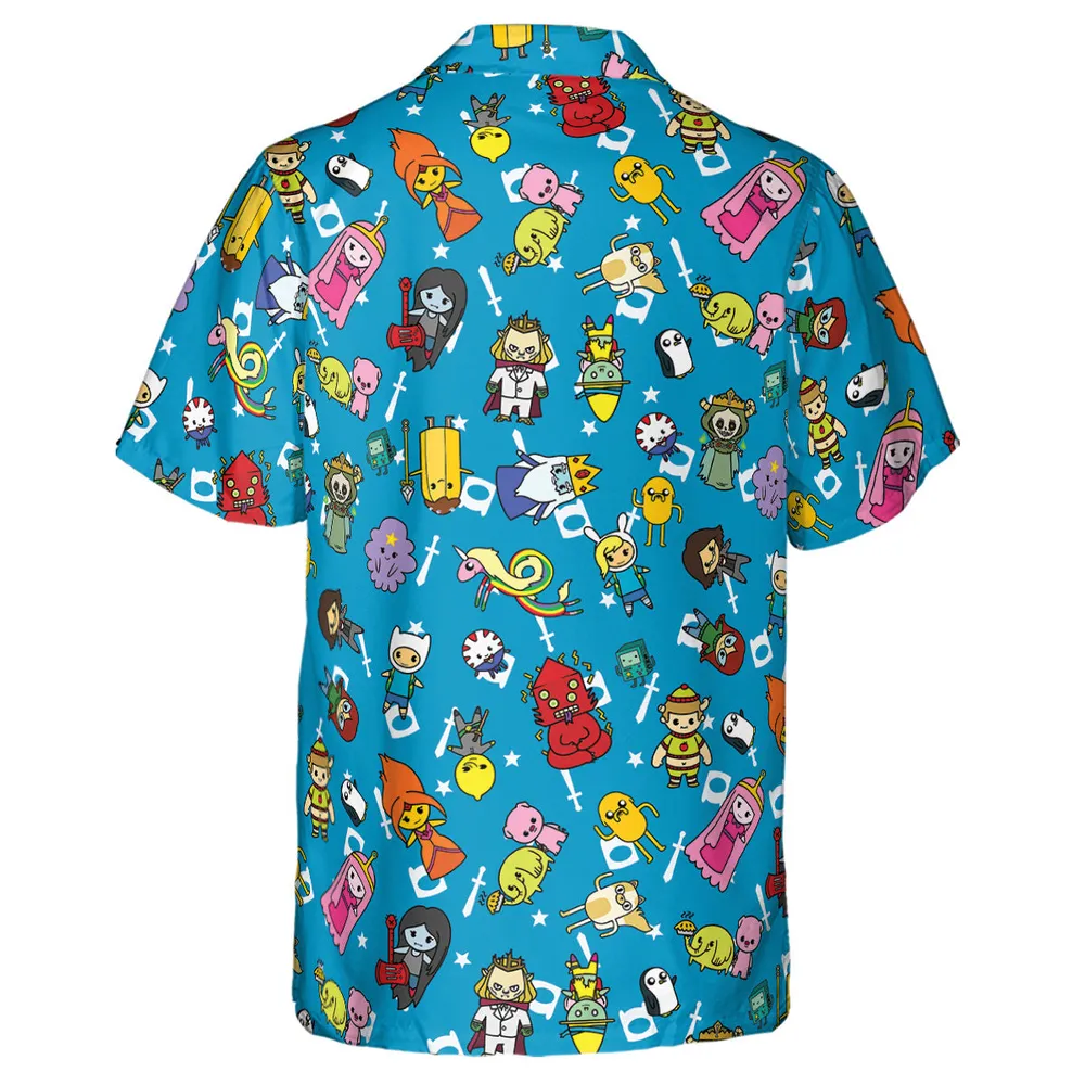 Adventure Time Characters Doodle Hawaiian Shirt - 3