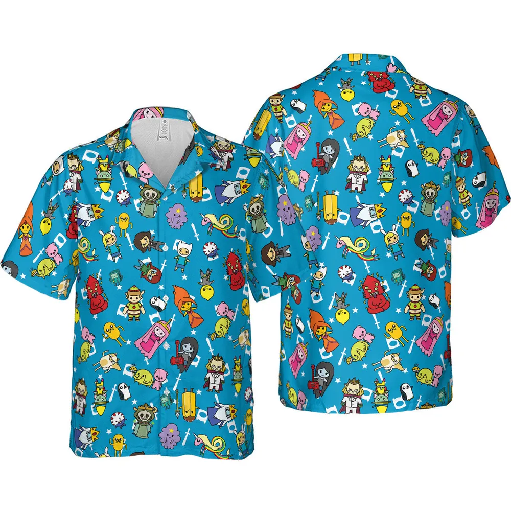 Adventure Time Characters Doodle Hawaiian Shirt - 4