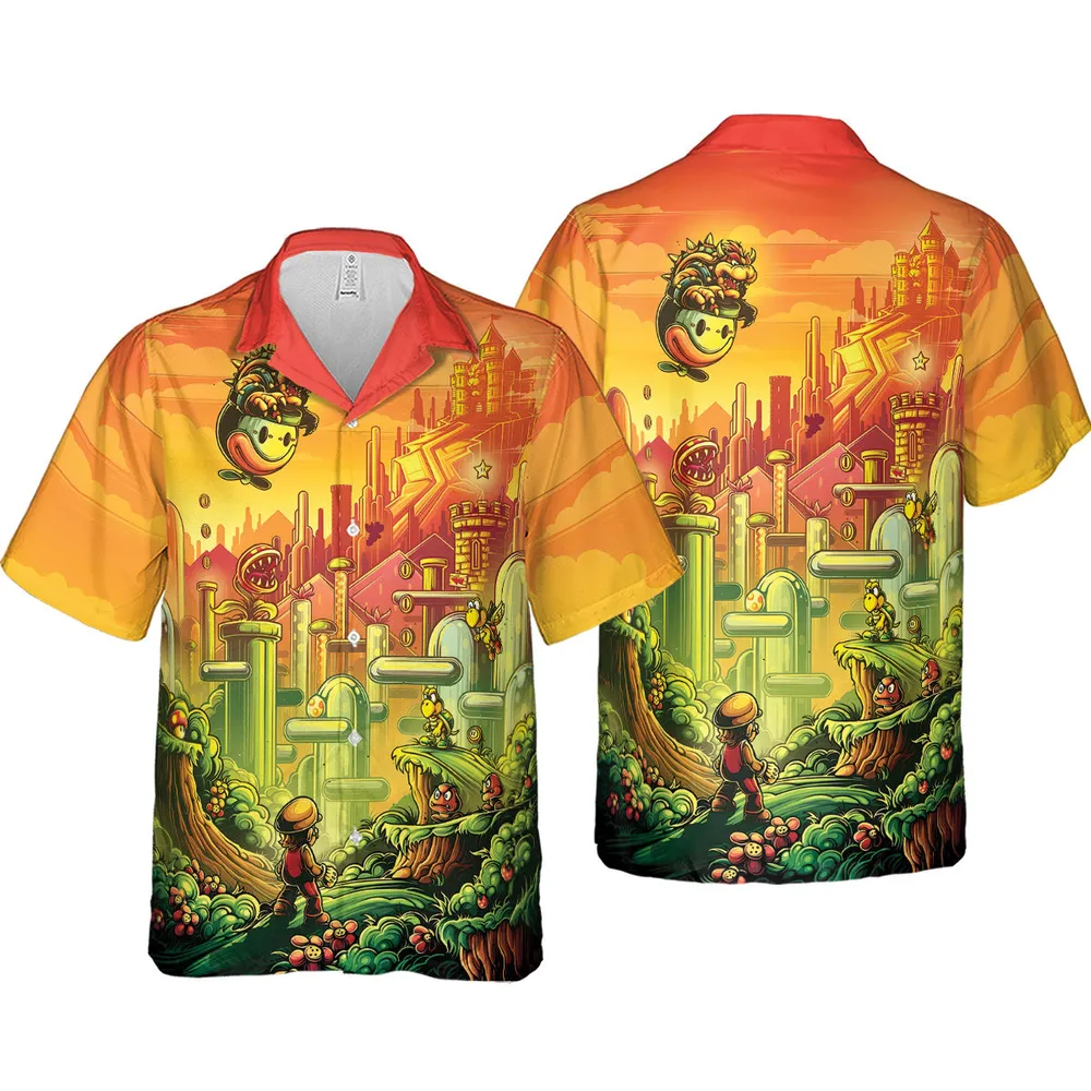 Plumber Kingdom Super Mario Hawaiian Shirt - 4