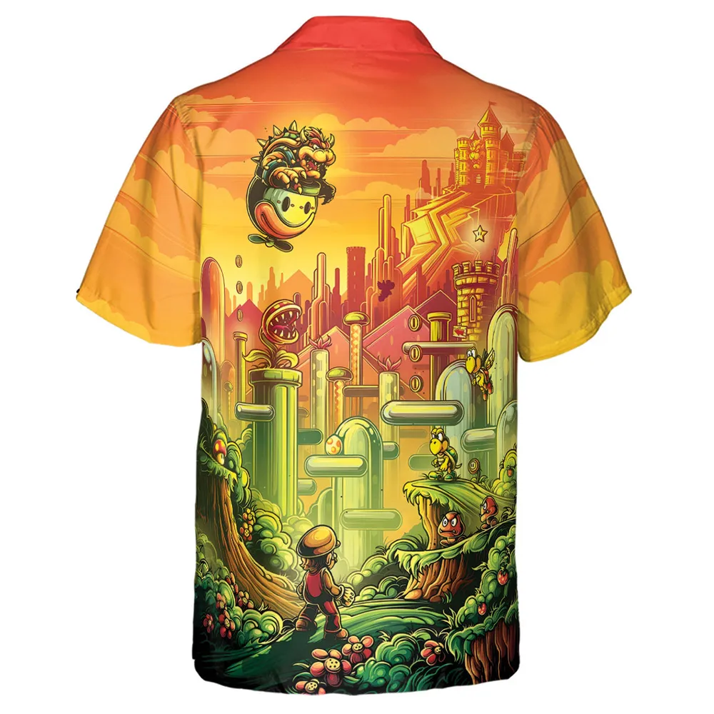 Plumber Kingdom Super Mario Hawaiian Shirt - 3
