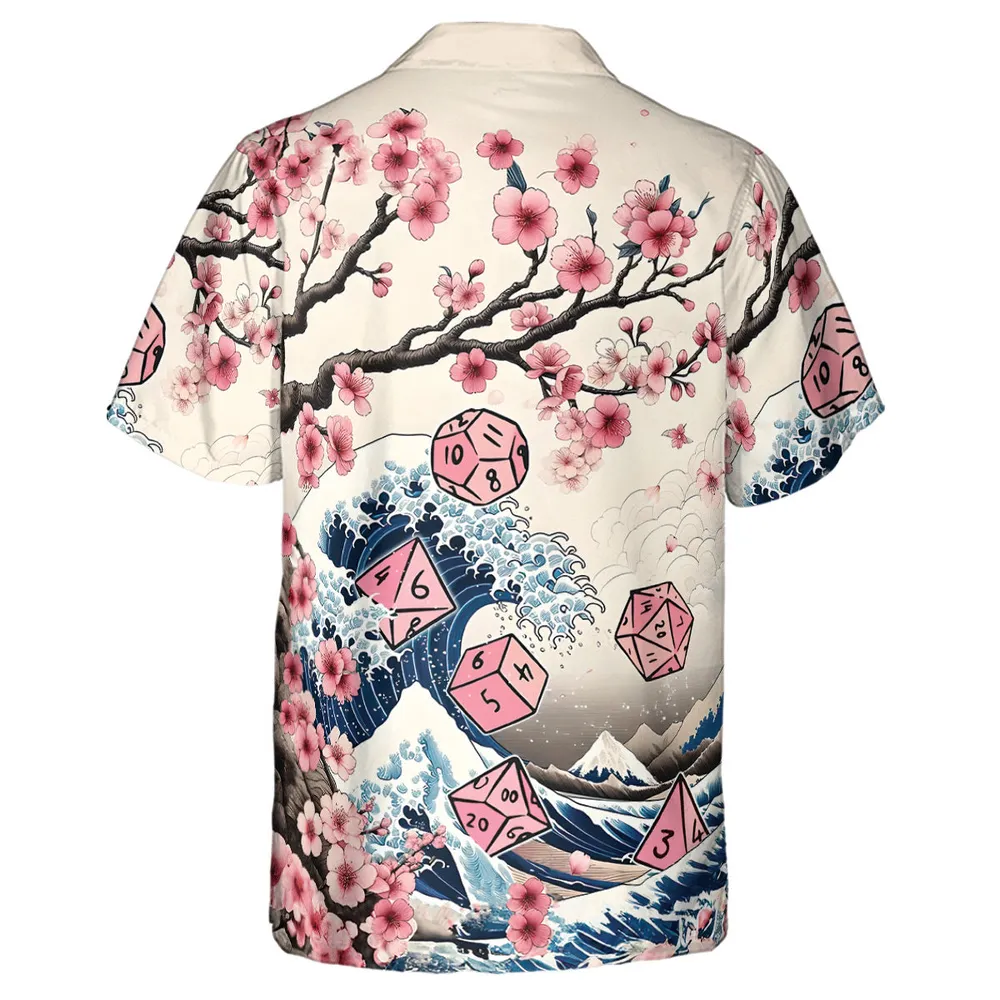 Pink Flower Dice DnD Hawaiian Shirt - 3